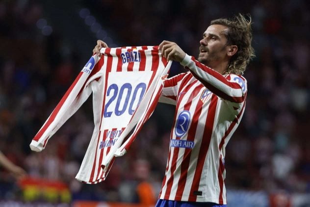 Antoine Griezmann marcou o seu 200º golo pelo Atlético de Madrid